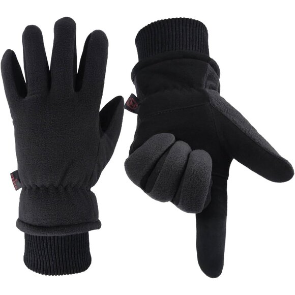 Men & Women Winter Gloves -30°F Deerskin Leather Water-resistant Windproof Cold